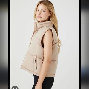 SHEIN Light Beige Puffer Vest